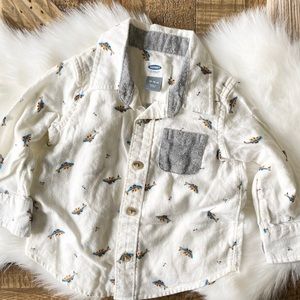 OLD NAVY Flannel Fish Button Down Shirt